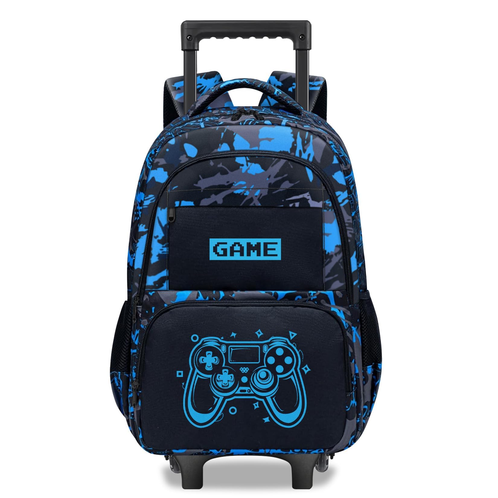 Photo 1 of Fitvc Boys Rolling Backpack for Kids - Glow in The Dark Kids Rolling Backpack with Wheels for Elementary Middle School - Gamer Roller School Bookbag Aged 6-18, Wheeled Travel Bag Large Capacity