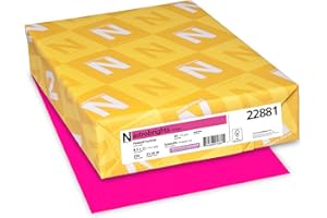 NEENAH Astrobrights Color Cardstock, 65 lb Cover Weight, 8.5 x 11, Fireball Fuchsia, 250/Pack