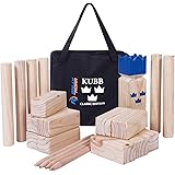 Kubb Yard Game Set by Rally and Roar for Adults, Families - Fun, Interactive Outdoor Family Games - Durable Blocks with Trave