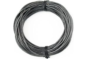 Xsotica Metallic Round Leather Cords-1.0 MM Leather Cord (Gunmetal Metallic, 3.0 Meters(3 Yard))