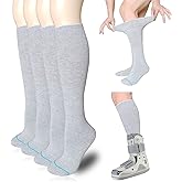 VEIGIKE Replacement Sock Liner for Orthopedic Walking Boots Walker Brace,Tube Socks Under Air Cam Walkers and Fracture Boot Cast Shoe Surgical Leg Cover 2 Pairs