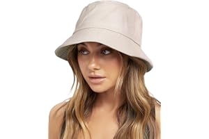 FURTALK Bucket Hats for Women Washed Cotton Packable Summer Beach Sun Hats Mens Womens Bucket Hat with Strings for Travel