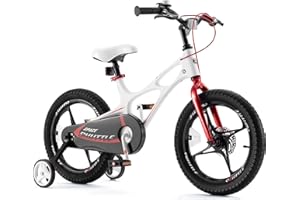 RoyalBaby Space Kids Bike 14 16 18 Inch Mg Aluminium Alloy Boys Girls Bicycle Ages 3-9 Years Disc Brakes Dual Handle Brakes Training Wheel Options