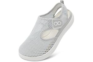 JOINFREE Womens Mesh Walking Sandals Closed Toe Breathable Air Knit Summer Shoes Adjustable Wide Toe Box Zero Drop Barefoot S