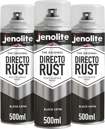 Jenolite Directorust Satin Black Spray Paint 2x400ml Direct To Rust