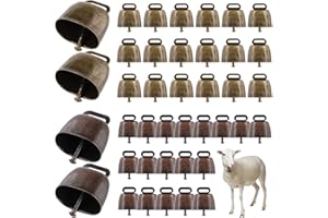 CDOKY 40 PCS Cow Bells, Grazing Copper Bells, Metal Cow Bells with Crisp Sound, Loud Animal Copper Bronze Bells, Vintage Grazing Bells for Cow Horse Sheep, 2 Colors