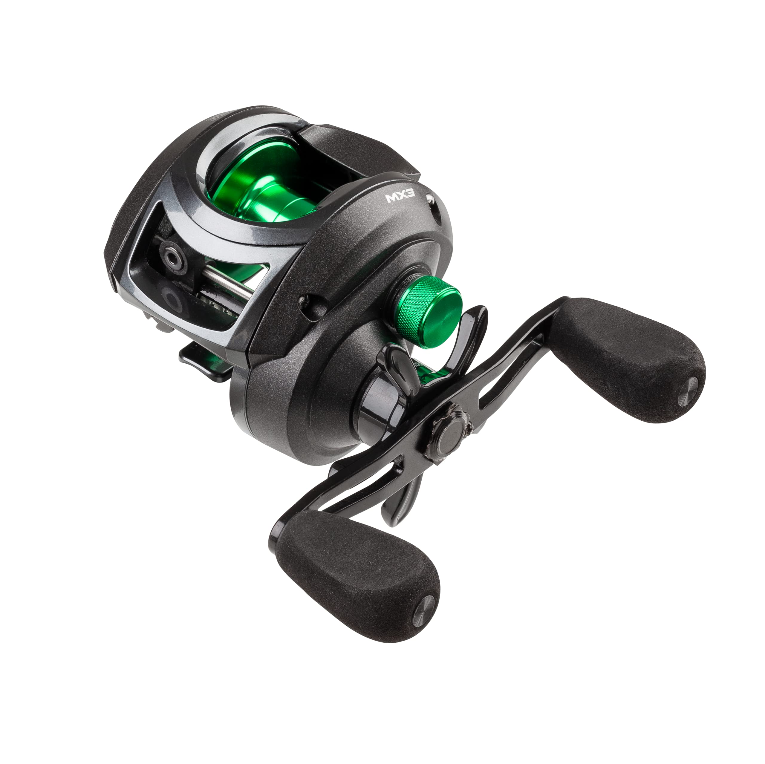 Mitchell MX3 Baitcasting Fishing Reel; Low Profile for Predator Anglers, Ideal for Pike, Perch and Zander, Left Hand, 6.4:1 Gear Ratio, Black/Green, Unisex