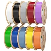 eSUN PLA Basic Filament 1.75mm 1KG*10 Bundle Set, 3D Printer PLA Filament | Cardboard Spool, Fits for Most FDM 3D Printers, Basic 10 Colors