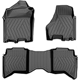 Floor Mats Fit for 2019-2025 2026 Ram 2500/3500 Crew Cab (Only 1st Row Bucket or Bench Seats): AOMSAZTO All Weather TPE Waterproof Floor Liners Front & 2nd Row