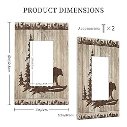 Rustic Wood Bear Forest 1 Gang Rocker Light Switch
