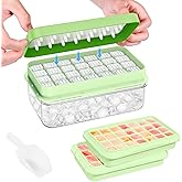 PHINOX Ice Cube Tray With Lid and Bin, Ice Trays for Freezer, Flexible Ice Cube Trays, Making 56 pcs Ice Cubes, Chilling Cock