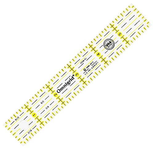 Omnigrid 1 x 6-Inch Ruler, Clear Quilting and Sewing Ruler
