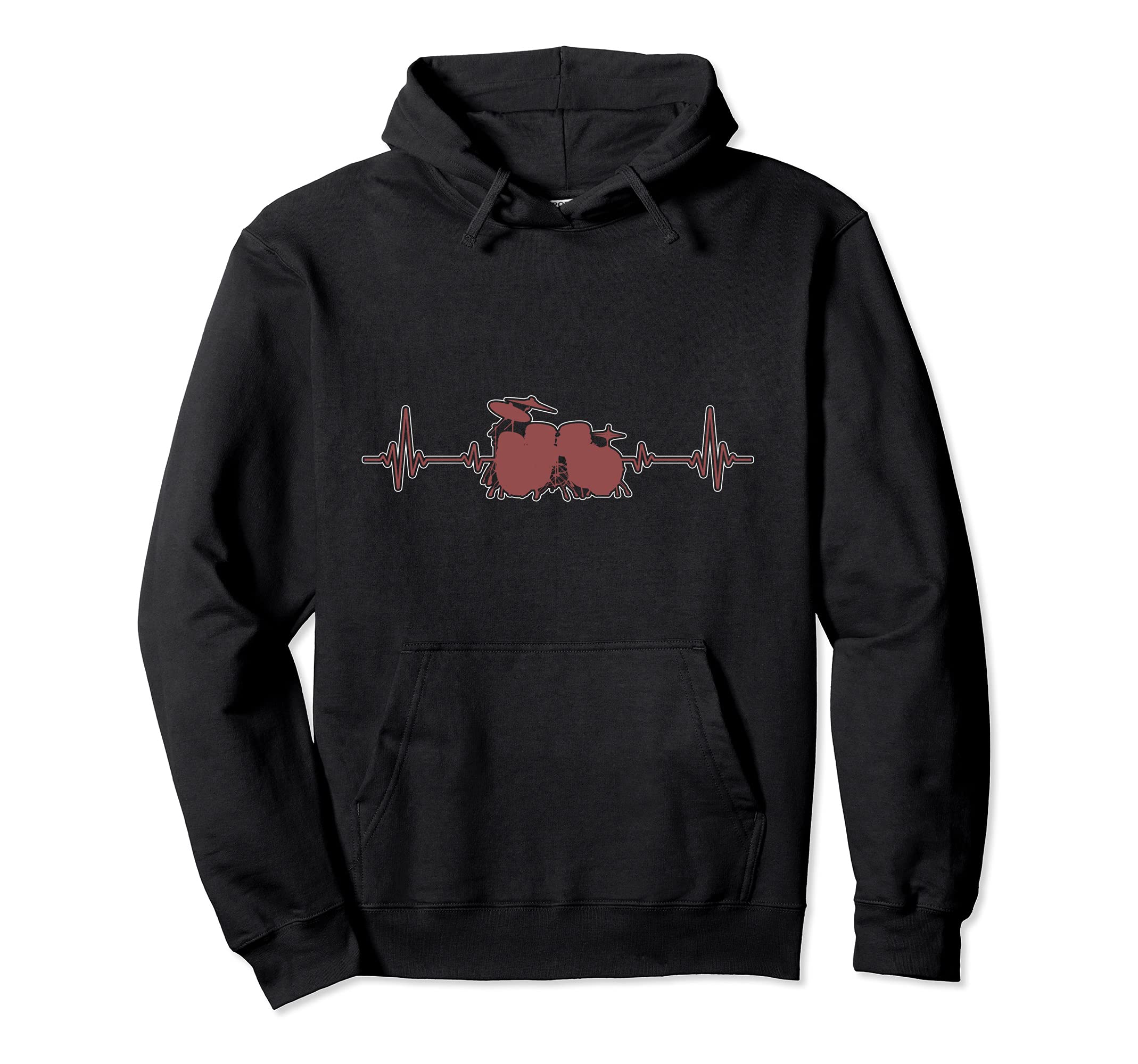 Drum Set Music Musician Percussion Drummer Heartbeat Drums Pullover Hoodie