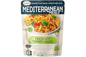 HEYDAY GOURMET Mediterranean, Ready to Eat Pasta with Tomato Sauce, Plant Based, Vegan, No Preservatives, No Colorants, No Artificial Flavors, 8.8 Oz (Pack of 1)