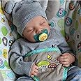 Pinky Reborn Dolls-19 Inch Lifelike Baby Dolls, Silicone Full Body Eyes Closed Sleeping Newborn Baby Looks Realistic Real Baby Dolls Child Toys Birthday
