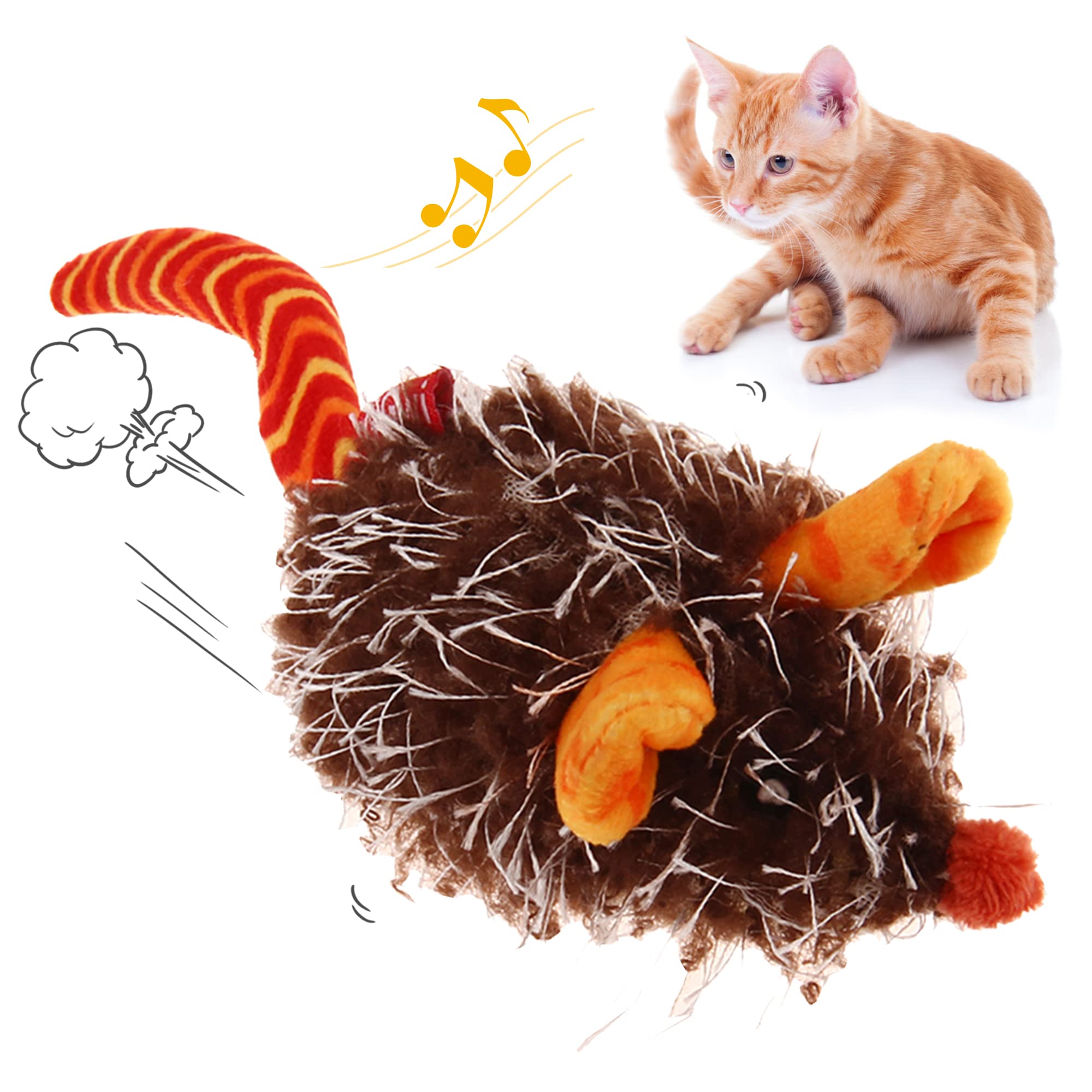 Photo 1 of Gigwi Interactive Cat Toys for Indoor Cats, Cat Mouse Toys with Electronic Realistic Squeaky Sound, Automatic Moving Kitten Toys Electric Mice Toy Self Play Exercise(Orange Ear)