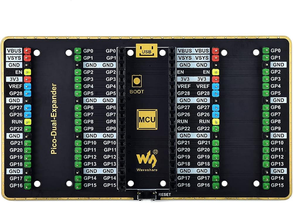 Waveshare Pi Pico Dual GPIO Expander Male Headers for Expansion Modules