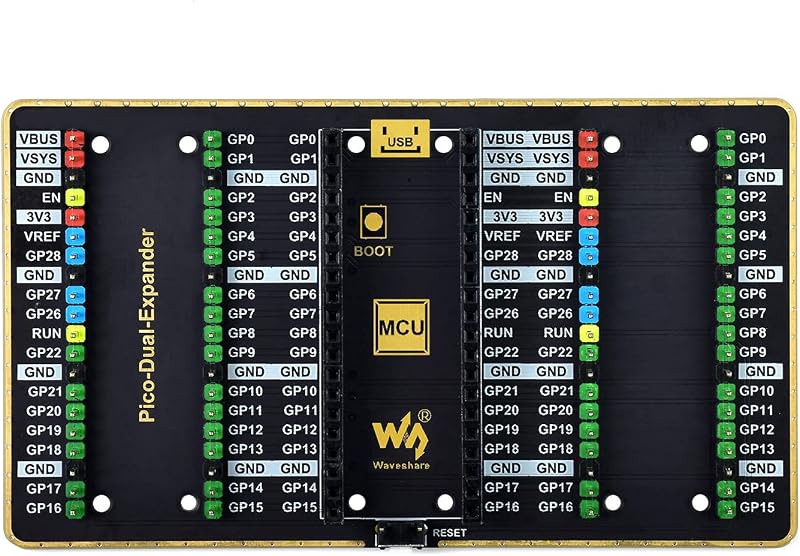 Waveshare Pi Pico Dual GPIO Expander Male Headers for Expansion Modules