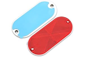 MFC PRO 2Pcs Plastic Oval Stick-on Reflector (Red)