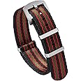 watchdives Nylon Watch Band 18mm 20mm 22mm Multicolor Replacement Watch Straps for Men Women (Black Red Green, 20mm)
