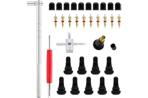 ZHSMS Valve Stem Puller Installer Tool, 10Pcs TR412 Tire Snap in Short Rubber Valve Stem, 4 Way Valve Core Remover, Double Head Tire Valve Core Remover Installer Tool(33 Pcs)