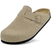 Kids Suede Clogs Boys Girls Sandals Cork Footbed Toddler Slip-on Slippers Indoor Outdoor Cute Sandals Classic Adjustable Buckle