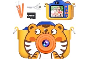 MindPal Kids Camera, Toddler Digital Camera, Tiger Dual Cameras, 1080P Video and Dual Cameras, 6 Kinds of Filters with 32GB SD Card, Christmas Birthday Present for 3 + Year Old Girls Boys