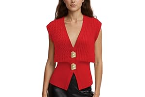 AMEBELLE Vest Tops for Women Cable Knit Sweater Sleeveless V Neck Cardigans Lightweight Knit Pullover Summer Tops