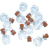 SHAOTONG 2ml Small Mini Glass Bottles Jars with Cork Stoppers.Wishing bottle drifting bottle wedding party DIY Etc. (D-20Pcs)