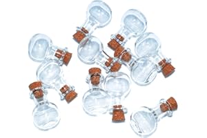 SHAOTONG 2ml Small Mini Glass Bottles Jars with Cork Stoppers.Wishing bottle drifting bottle wedding party DIY Etc. (D-20Pcs)