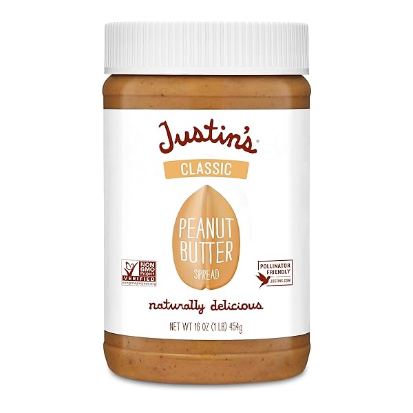 JUSTIN’S CLASSIC PEANUT BUTTER, ONLY TWO INGREDIENTS, NO...