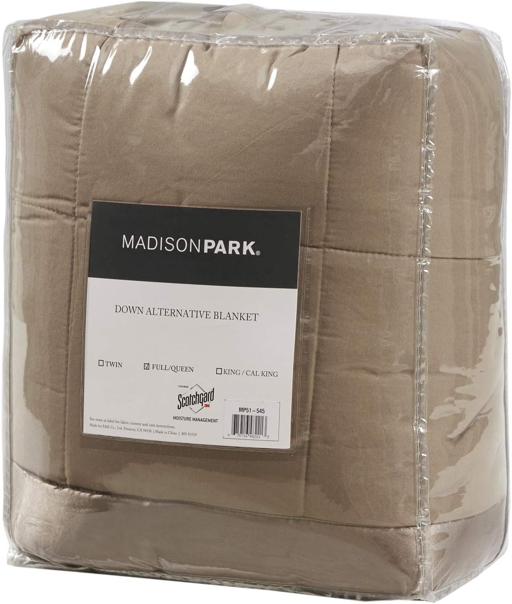 Madison Park Down Alternative Blanket Hypoallergenic 3M Scotchgard Stain Resistant Bedroom Bedding, Standardsized Full/Queen, Windom Brown: Home & Kitchen