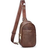 APHISON Small Sling Bag Fanny Packs Cell Phone Purse Vegan Leather Crossbody Bags for Women Chest Bag with Adjustable Strap