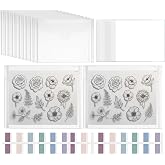 BROTOSPAC 48 PCS Clear Stamps Storage Panels,Resealable Die Cut Storage Bag, White Plastic Stamps Organizer Panels, Clear Stamp Organizer Set for Die Cutting and Decorative (48)