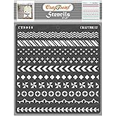 CrafTreat Reusable Border Stencils for Painting on Wood, Canvas, Paper, Fabric, Floor, Wall and Tile - Washi Tape - 6x6 Inches - DIY Art and Craft Stencils for Borders