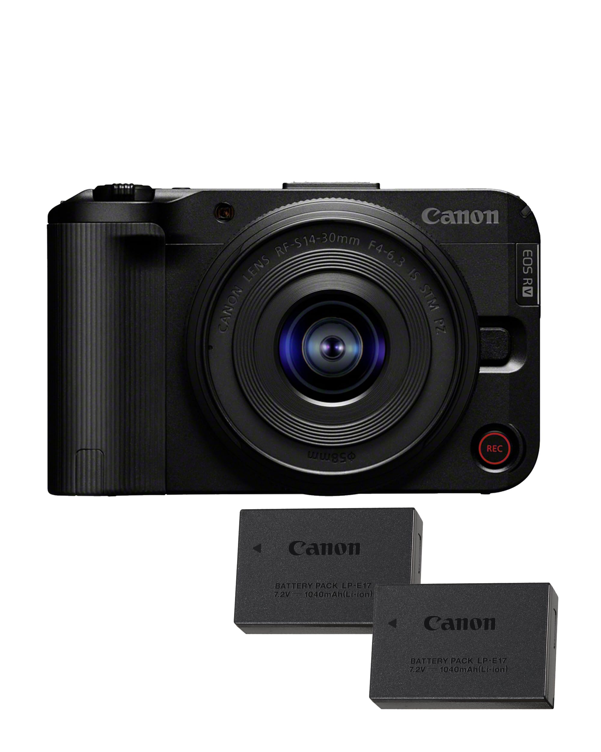 Canon EOS R50 V + RF-S 14-30mm F4-6.3 IS STM PZ + 2x Batterie (Kit Batteria Aggiuntiva) – Fotocamera Digitale per Vlogging Compatibile con Obiettivi Canon RF | Attrezzatura per Content Creator