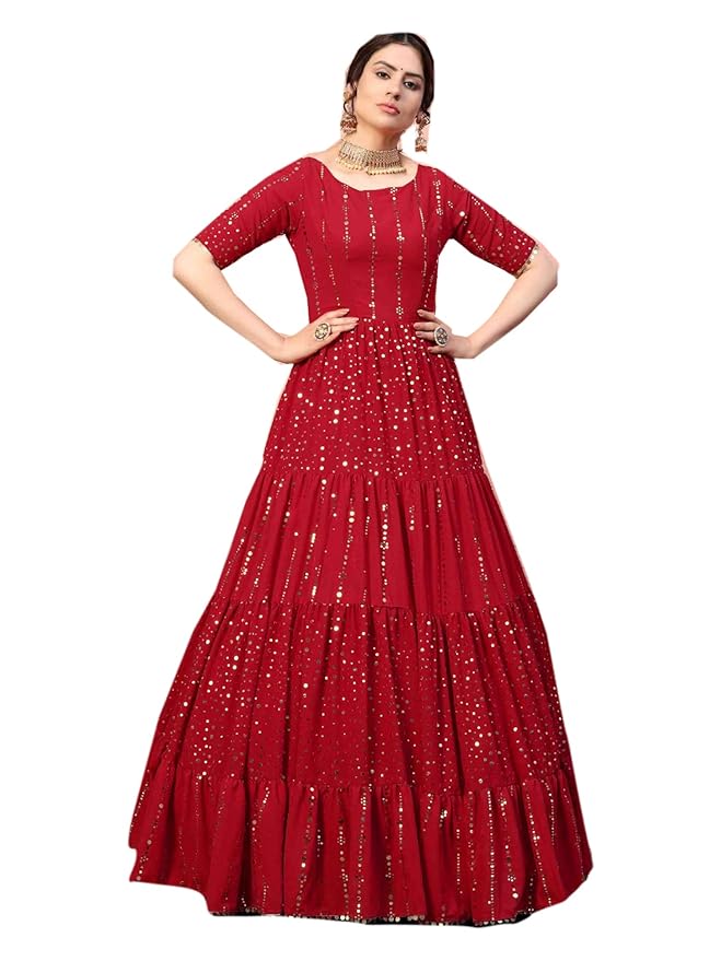 Muslim Women Long Bollywood Anarkali Gown Frock Dress 5433 e: Amazon.in: Clothing & Accessories