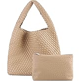 Woven Tote Bag For Women,Vegan Leather Hand Woven Handbags And Purse,Shoulder Bag Top-Handle Bag All-Match Underarm Bag