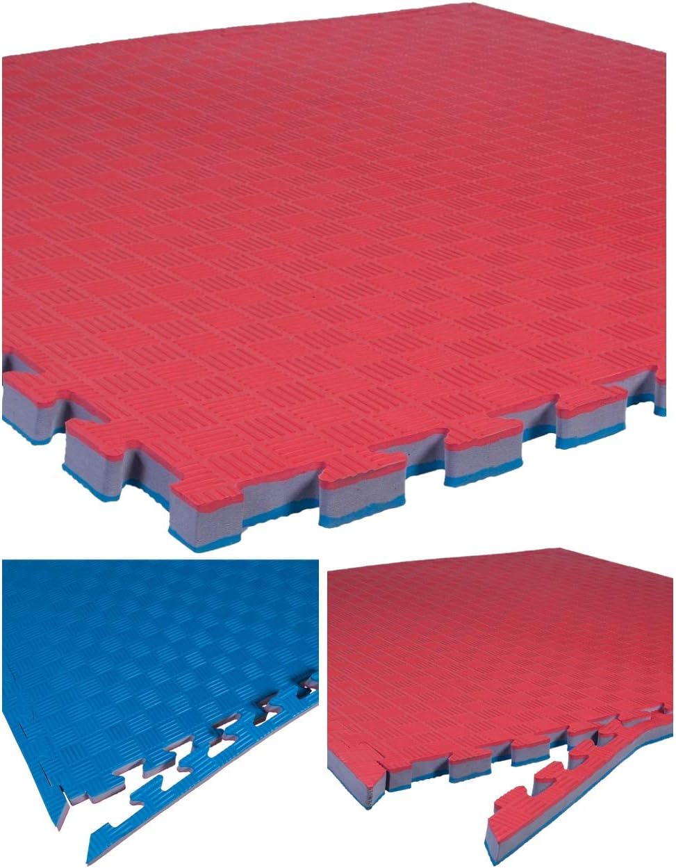 spq Unisex's T Grain Reversible Mats, Red/Black, 1 sq.m