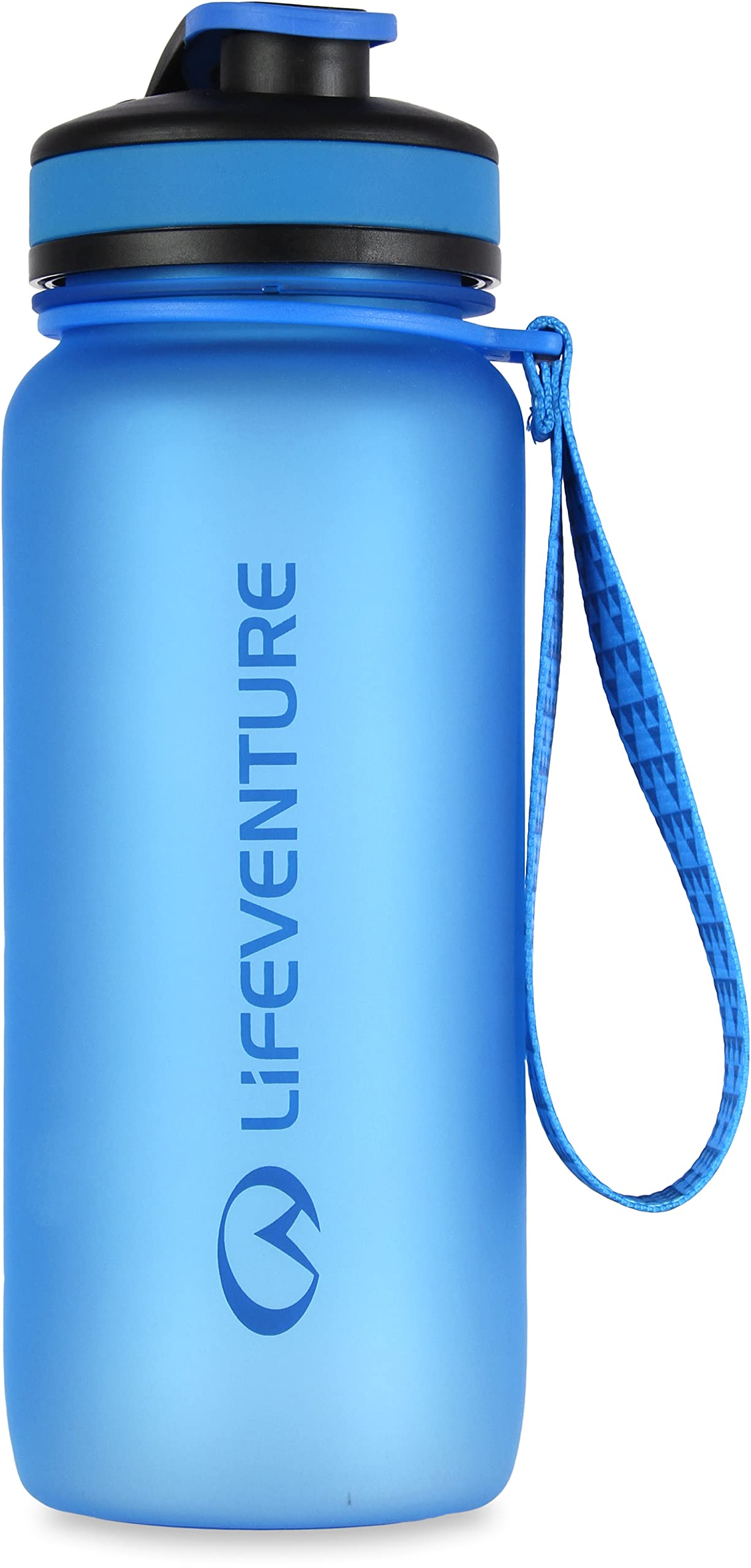 Lifeventure 650ml Tritan Water Bottle for Fitness, Hiking, Camping, Outdoor Sports, Made From BPA-Free Material, Leak-Proof, Flip-Top Lid, With Handle, Blue