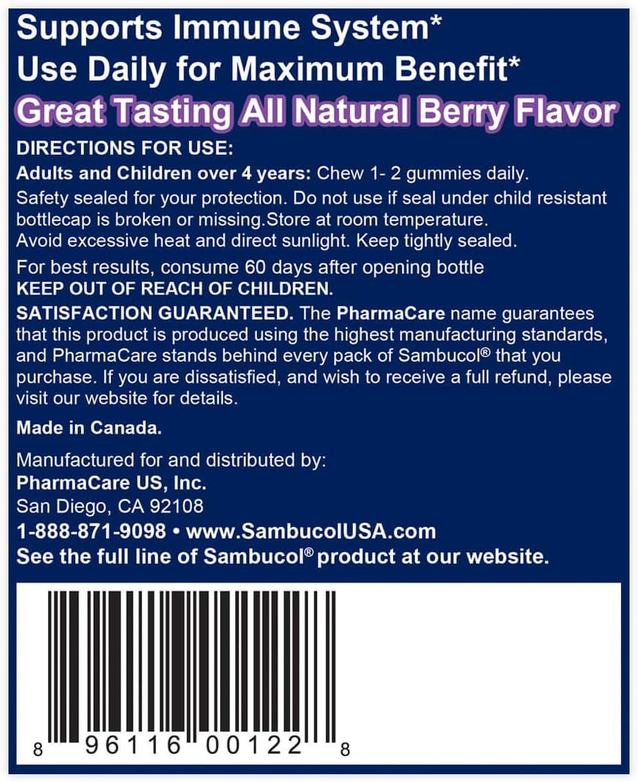 Sambucol Black Elderberry Gummies, 30 Gummies: Health & Personal Care