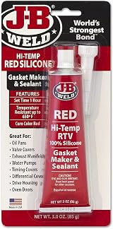J-B Weld 31314 High Temperature RTV Silicone Gasket Maker Red 3 oz
