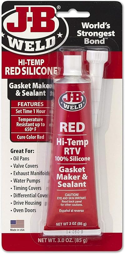 J-B Weld 31314 High Temperature RTV Silicone Gasket Maker Red 3 oz