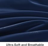 NTBAY 500 Thread Count Egyptian Cotton Fitted Sheet Navy 90x190 30cm view 3