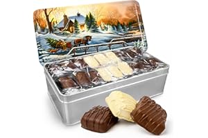 BEATRICE BAKERY CO. Beatrice Bakery Co Grandma's Original Individually Wrapped Fruitcake Slices, Real Fruit and Nuts Freshly Made, Brandy, Bourbon and Rum Fruitcake, Est. 1917 (16 Ounce Tin, Chocolate Variety)