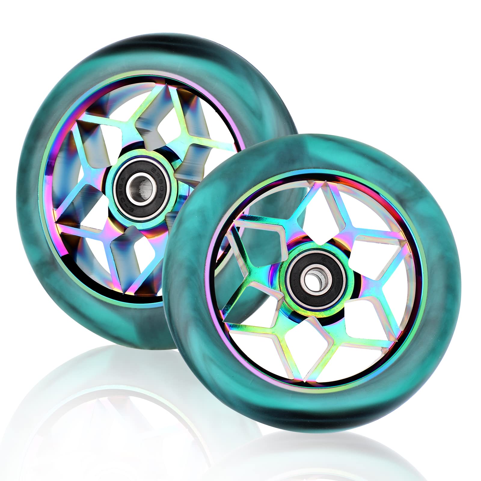 DBREAKS Stunt Scooter Wheels - Pack of 2 Replacement Wheels, 110mm, Hardness 88A, Blue