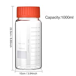 Kestun 6 Packs 1000ml Wide Mouth Graduated Round