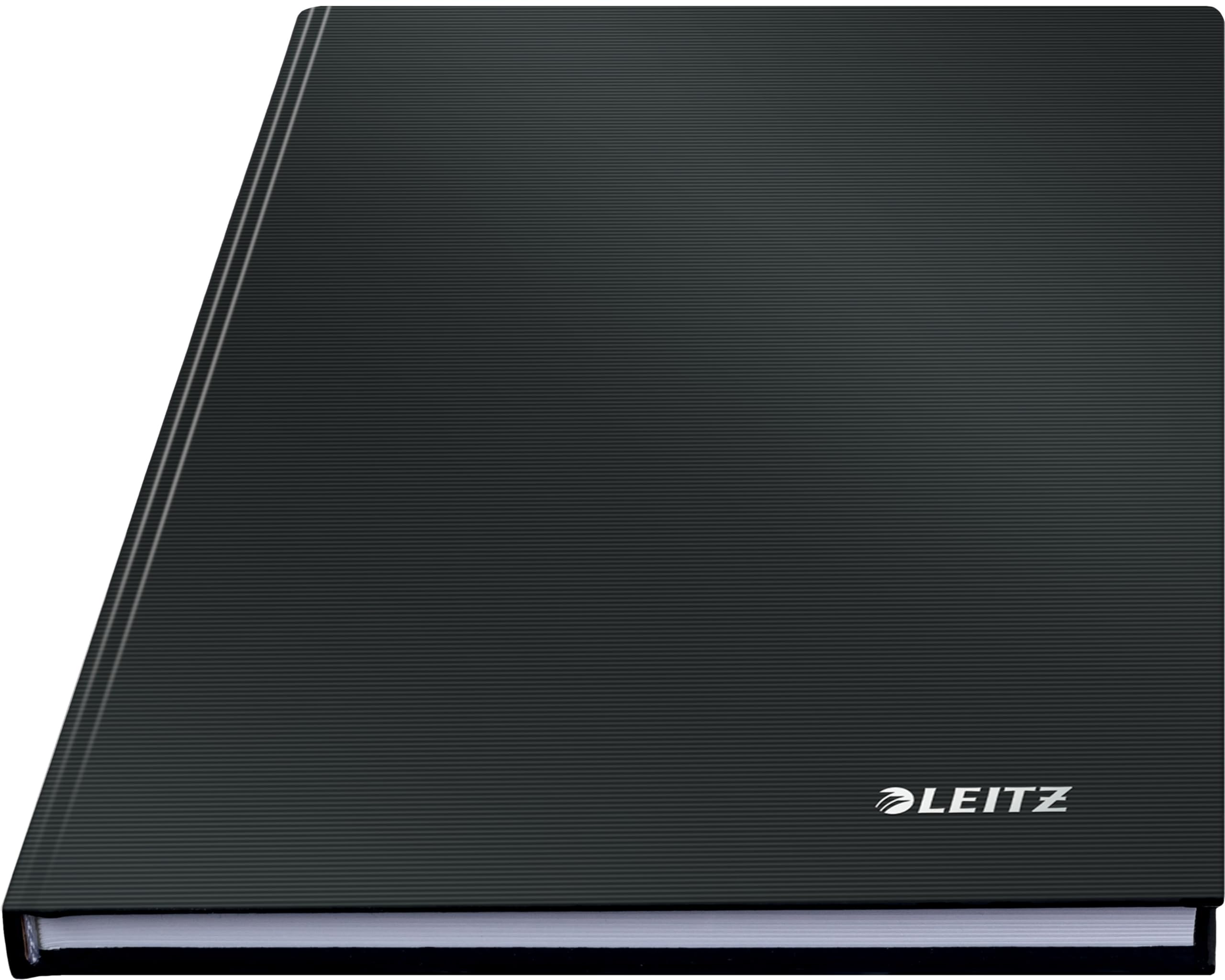 Leitz A5 Squared Notebook, 160 Pages, 80 Sheets of FSC Certified 80 g/mยฒ Paper, Sturdy, Scratch-Resistant Hardcover, For Office, School or as a Diary, Solid Series, Black, 46660095 โ image 1