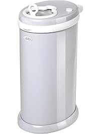 Ubbi Money Saving, No Special Bag Required, Steel Odor Locking Diaper Pail, Gray