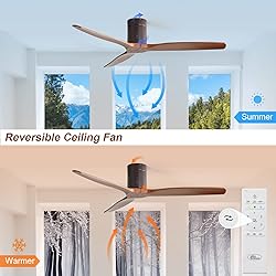 Sofucor 52 Inch Ceiling Fans No Light Flush Mount